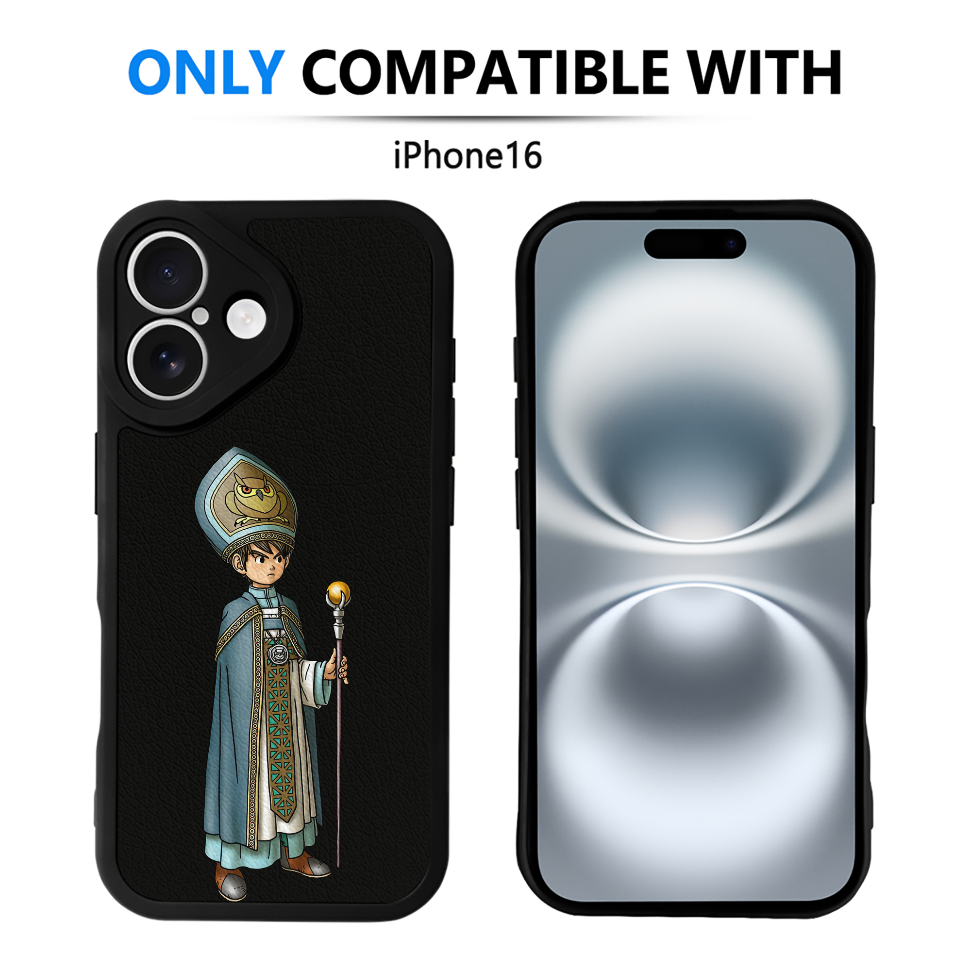（画像用） ドラゴンクエスト Doragon Kuesuto Dragon Quest 【iPhone 16シリーズ対応】シリコンスマホケース（レザー調） 材質：シリコン
